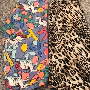 Lularoe leopard and birthday leggings OS